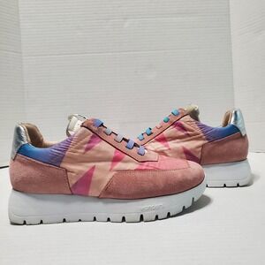 Wonders Odisei: Women's Platform Sneakers Pink Leather Size 36 EU
